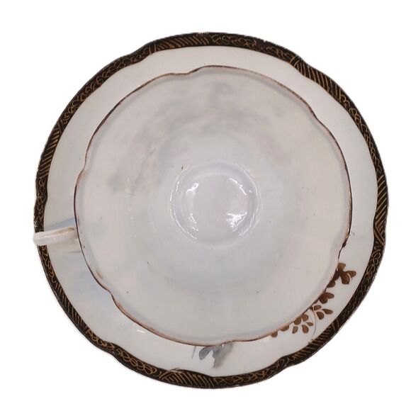 Vintage Japanese Kutani Style Hand Painted Cup And Saucer Eggshell Porcelain - Picture 3 of 16